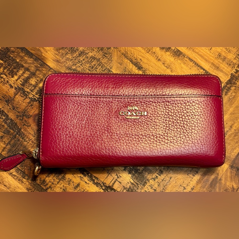 Authentic Coach Red Leather Wallet